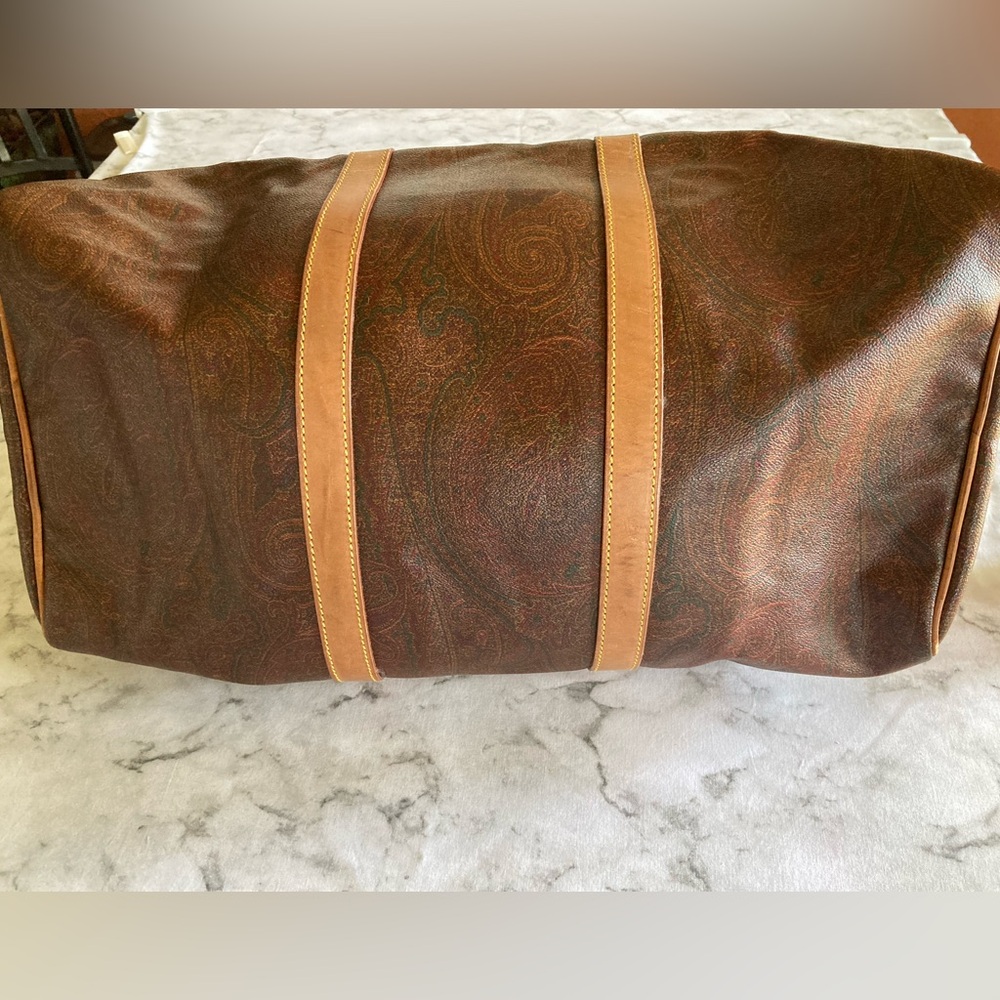 ETRO Milano Burgundy Maroon paisley vintage Duffel Bag - Picture 4 of 14